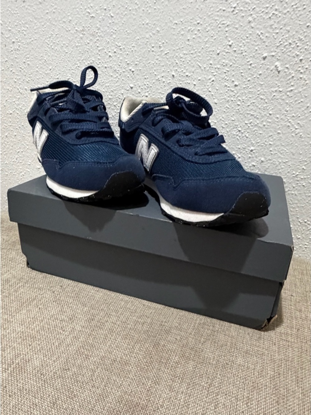 New Balance Navy and White Retro Runner Sneakers